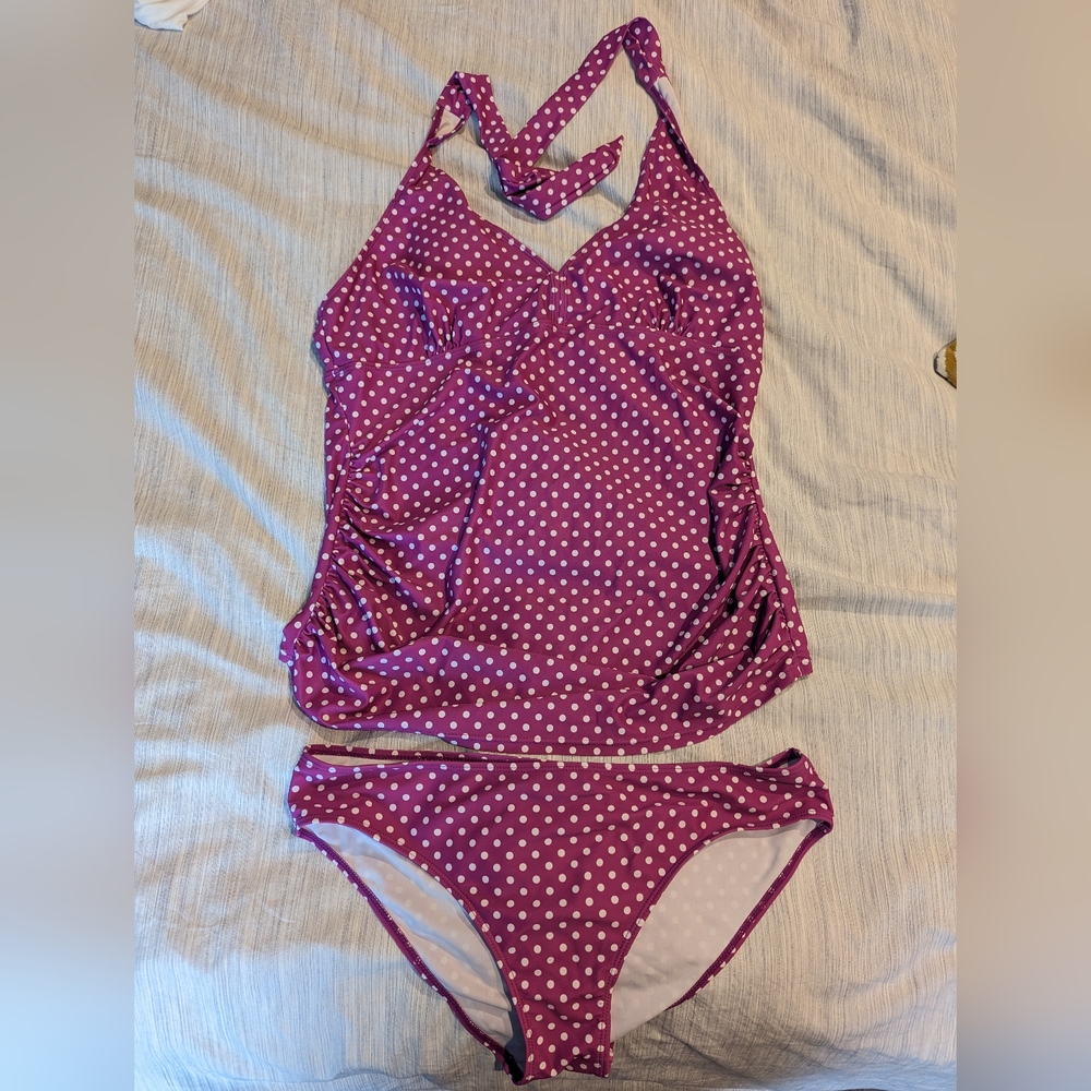 Polka dot, maternity tankini